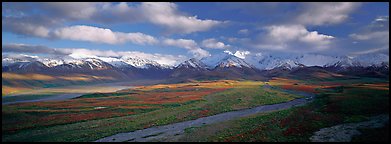 Mountain landscape with clouds. Denali National Park, Alaska, USA.