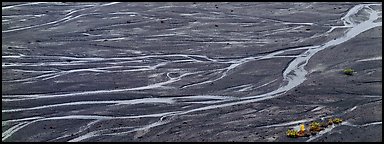 Sand bar and braided river. Denali  National Park (Panoramic color)