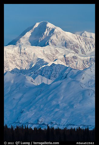 Mt McKinley in winter. Denali National Park, Alaska, USA.