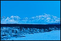 Denali and Mt Hunter at dawn in winter. Denali National Park ( color)