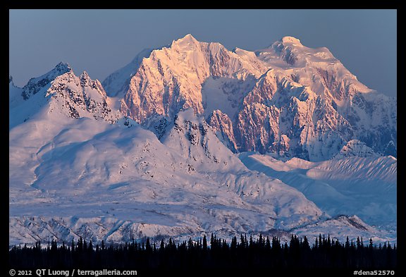 Mt Hunter, winter sunrise. Denali National Park (color)