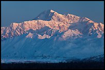 Denali, winter sunrise. Denali National Park, Alaska, USA.