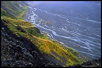 Braids of the  McKinley River on sand bar near Eielson. Denali  National Park, Alaska, USA.