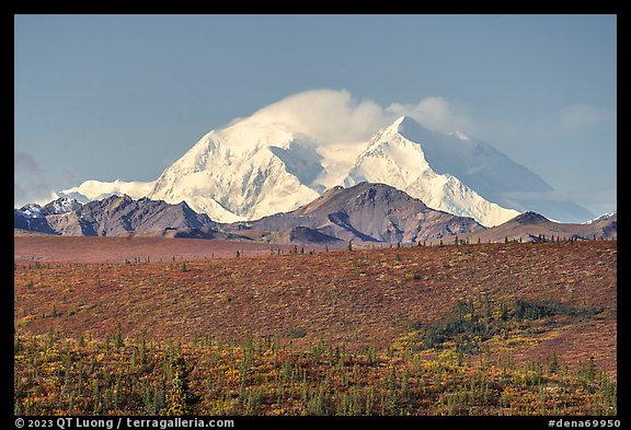 Denali from park road in autumn. Denali National Park (color)