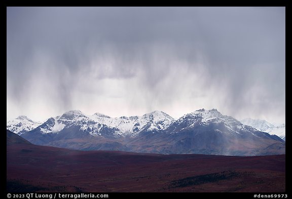 Rain clouds and Alaska Range. Denali National Park (color)