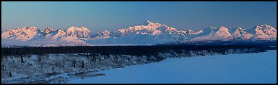 Alaska range, winter sunrise. Denali National Park, Alaska, USA.