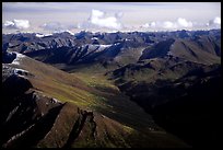 Aerial view of mountains. Gates of the Arctic National Park, Alaska, USA. (color)