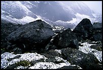 Boulders at the base of Arrigetch Peaks. Gates of the Arctic National Park, Alaska, USA.