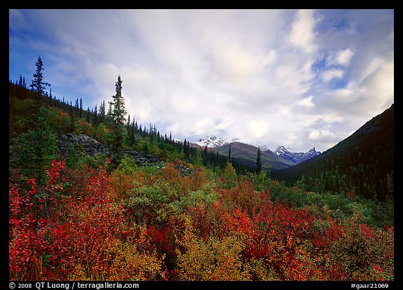 Arrigetch valley and clouds. Gates of the Arctic National Park, Alaska, USA.