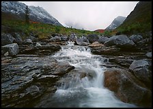 Stream and Arrigetch Peaks. Gates of the Arctic National Park, Alaska, USA.