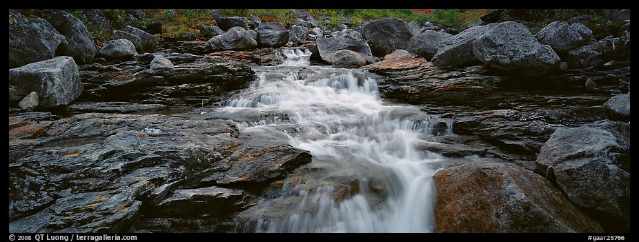 Stream, granite slabs, and boulders. Gates of the Arctic National Park (color)