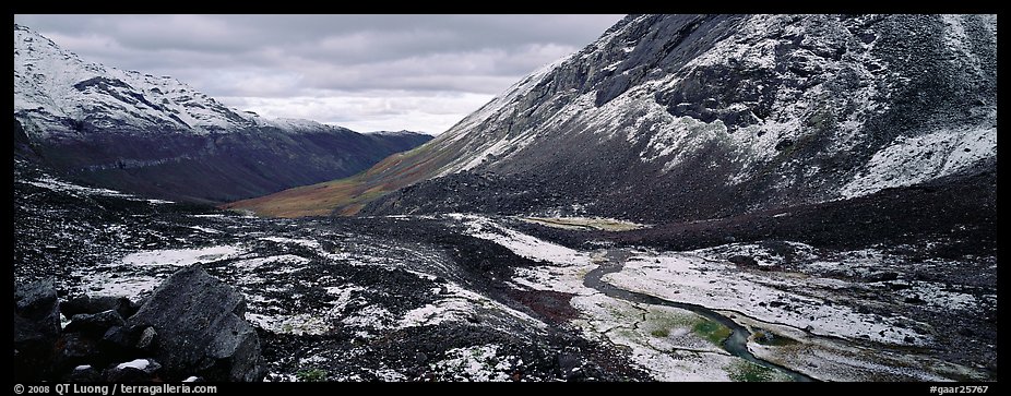 Brooks range stormy scenery with fresh snow. Gates of the Arctic National Park (color)