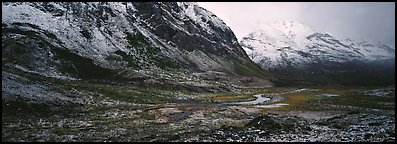 Brooks range landscape after snowstorm. Gates of the Arctic National Park (Panoramic color)