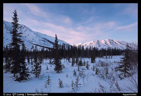 Brooks range, winter sunset. Gates of the Arctic National Park, Alaska, USA.