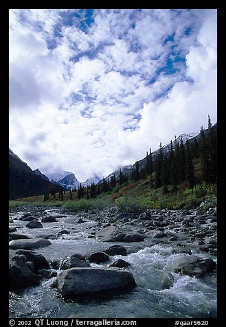 Clouds above Arrigetch Creek. Gates of the Arctic National Park, Alaska, USA.