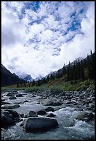 Clouds above Arrigetch Creek. Gates of the Arctic National Park, Alaska, USA.