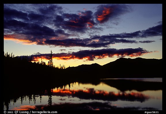 Alatna River valley near Circle Lake, sunset. Gates of the Arctic National Park (color)