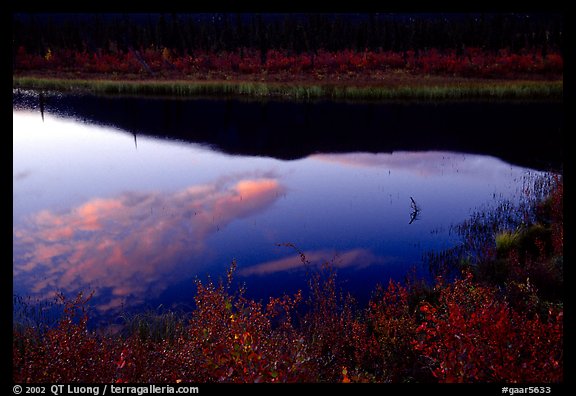 Alatna River reflections, sunset. Gates of the Arctic National Park, Alaska, USA.