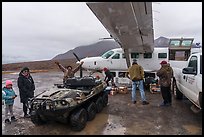 Flight arrival, Anaktuvuk Pass Airport. Gates of the Arctic National Park ( color)