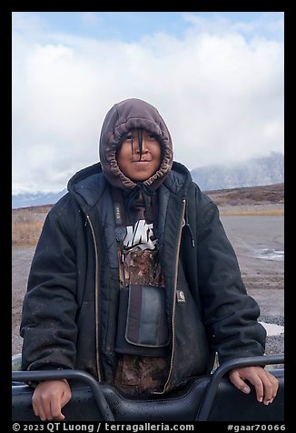 Nuamiunt boy, Anaktuvuk Pass Airport. Gates of the Arctic National Park (color)