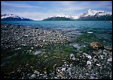 Stream and West arm. Glacier Bay National Park, Alaska, USA.