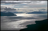 Aerial view of Glacier Bay entrance. Glacier Bay National Park, Alaska, USA.