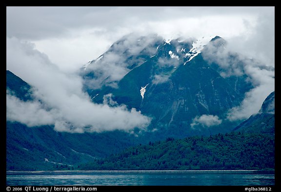 Peaks and low rain clouds. Glacier Bay National Park (color)