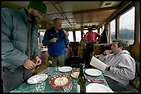 Appetizer served in the main cabin of the Kahsteen. Glacier Bay National Park, Alaska, USA. (color)