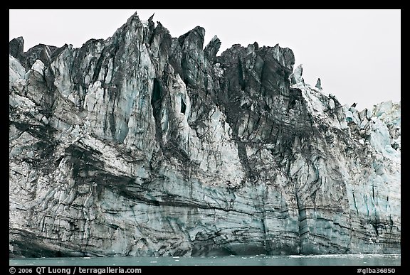 Face of Margerie Glacier with black ice. Glacier Bay National Park (color)