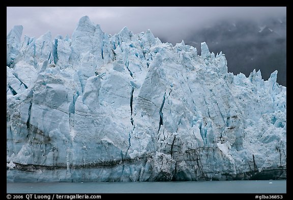 Blue ice on the tidewater terminus of Margerie Glacier. Glacier Bay National Park (color)