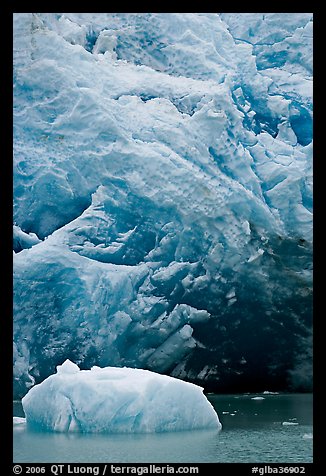 Iceberg and ice cave at the base of Reid Glacier. Glacier Bay National Park (color)