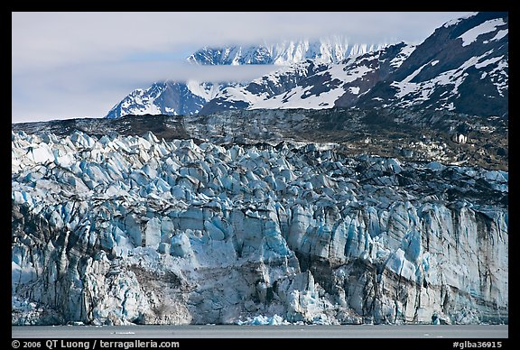 Ice face of Lamplugh glacier. Glacier Bay National Park, Alaska, USA.