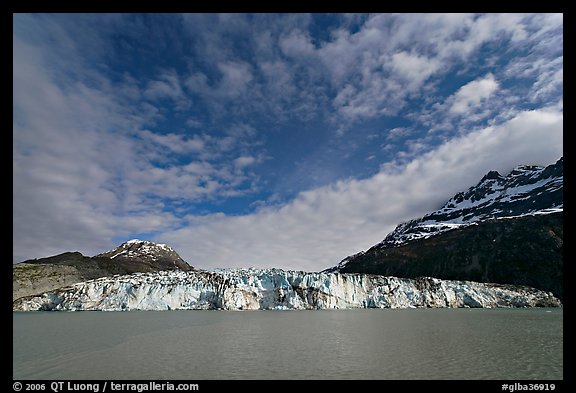 Wide face of Lamplugh glacier. Glacier Bay National Park, Alaska, USA.