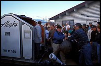 Baggage claim, King Salmon. Katmai National Park, Alaska, USA. (color)