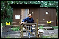 Food and gear cache in the campground, protected from bears by an electric fence. Katmai National Park ( color)