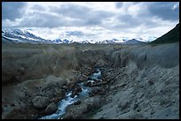 The Lethe river carved a deep gorge into the ash of the Valley of Ten Thousand smokes. Katmai National Park, Alaska, USA. (color)