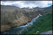 The Lethe river carved a deep gorge into the ash of the Valley of Ten Thousand smokes. Katmai National Park, Alaska, USA.