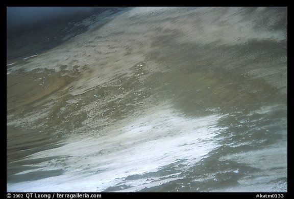 Patterns of melting snow, Valley of Ten Thousand smokes. Katmai National Park, Alaska, USA.