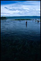 Fishermen in the Brooks river. Katmai National Park ( color)