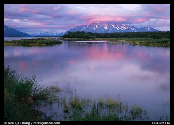 Sunset on the Brooks river. Katmai National Park (color)