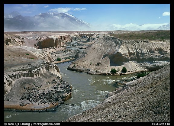 Gorge at the convergence of  Lethe and Knife rivers, Valley of Ten Thousand smokes. Katmai National Park, Alaska, USA.