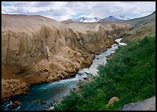 The Lethe river carved a deep gorge into the ash of the Valley of Ten Thousand smokes. Katmai National Park, Alaska, USA. (color)