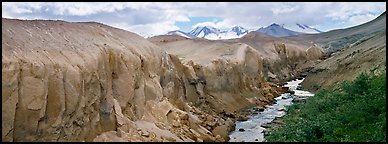 Lethe river cutting deep into ash floor, Valley of Ten Thousand Smokes. Katmai National Park (Panoramic color)