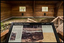 Native dwelling interpretive sign. Katmai National Park, Alaska, USA.