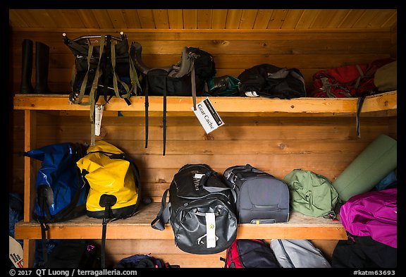 Inside Gear Cache, Brooks Camp. Katmai National Park (color)