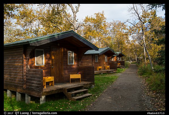 Cottages, Brooks Lodge. Katmai National Park (color)