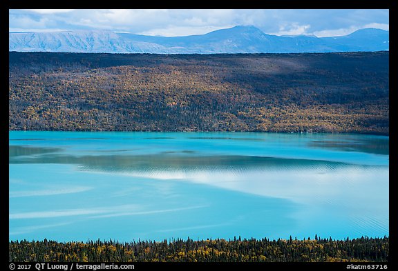 Naknek Lake with patch of glassy water. Katmai National Park (color)