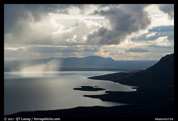Clouds and showers above Lake Brooks. Katmai National Park (color)