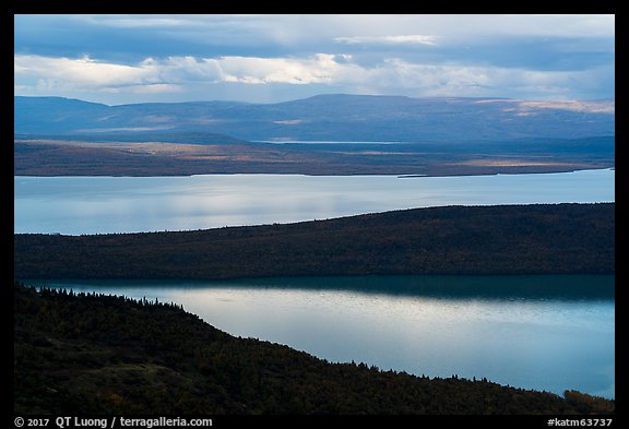 Iliuk Arm and North Arms of Naknek Lake from above. Katmai National Park (color)