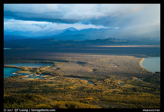 The entire Brooks River from above. Katmai National Park (color)